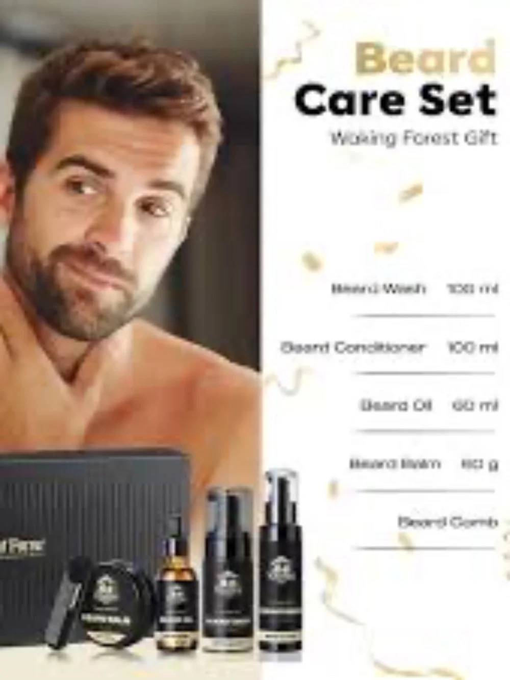 BRAND NEW Sealed* Waking Forest Beard Care Kit Biotin